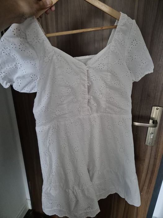 Sukienka biała boho romantyczna midsommar z haftem