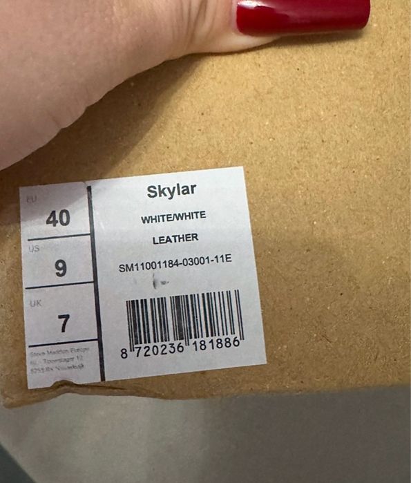 Nowe białe skórzane botki/workery Steve Madden