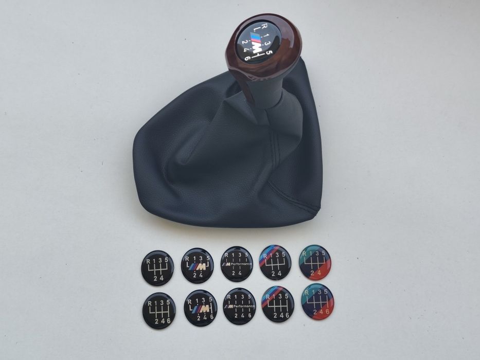Manete Moca Manípulo Manopla Maçaneta Alavanca e Fole velocidades BMW Pele Perfurada Mate Madeira Cromada 5 6 M E90 E91 E92 E93 Serie 3 Mudanças Novo
