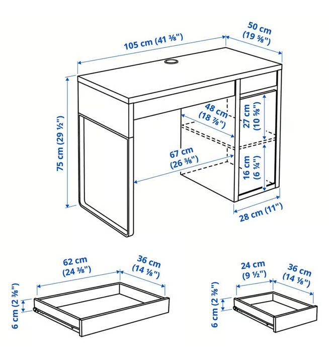 Białe biurko Ikea