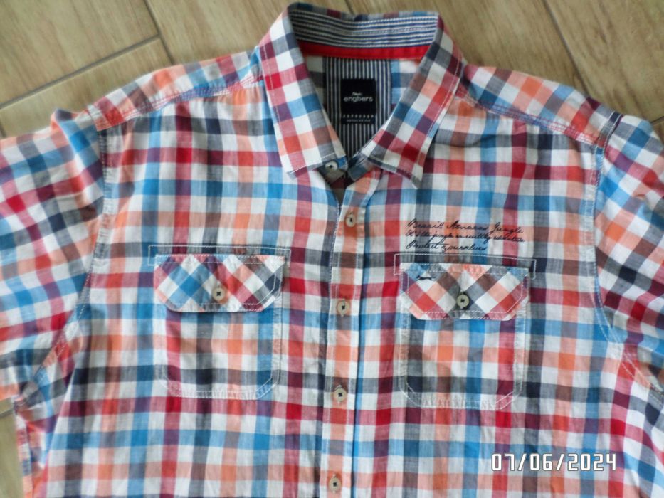 letnia-męska koszula w kratkę-xxl-engbers-45/46-XXL