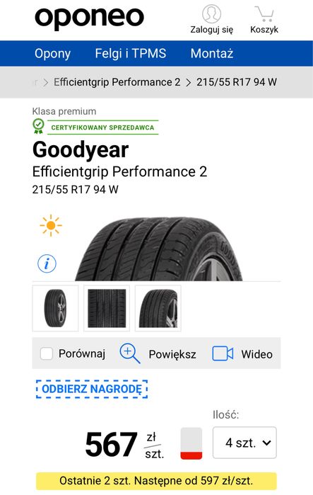 Opony letnie Goodyear Efficientgrip performance 2