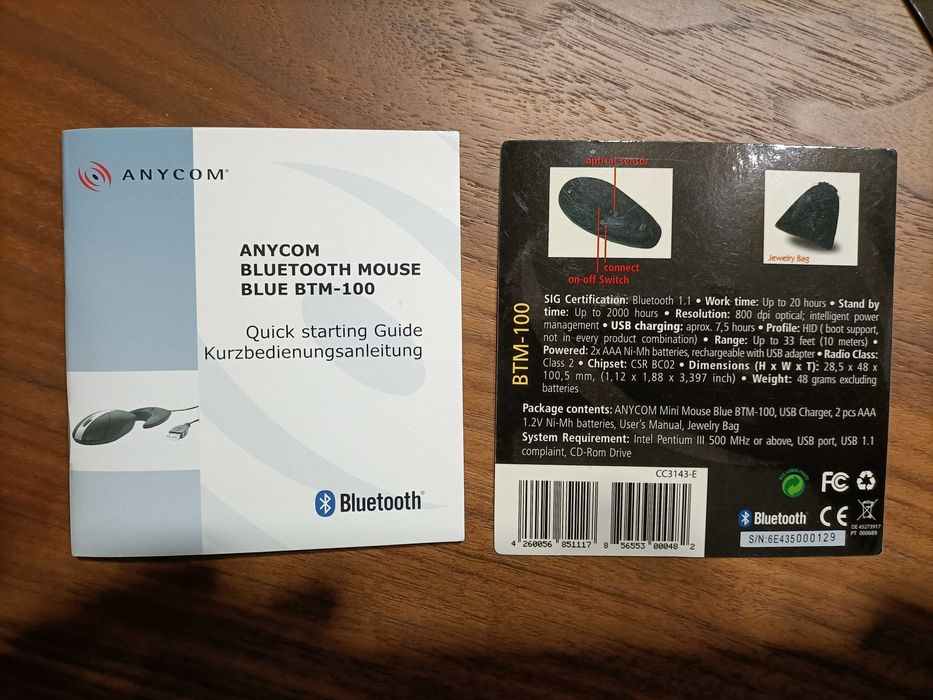 Rato Anycom Bluetooth Mini Mouse64284595514370124