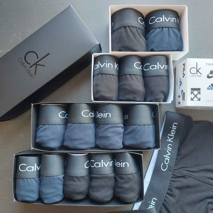 Чоловічі боксери CK Modern Black (чорні, сині). Мужские трусы