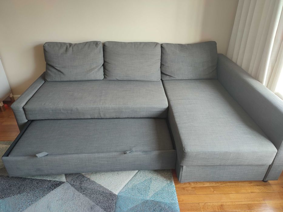 Sofá-cama IKEA FRIHETEN c/ arrumação | Cinzento escuro | Bom estado