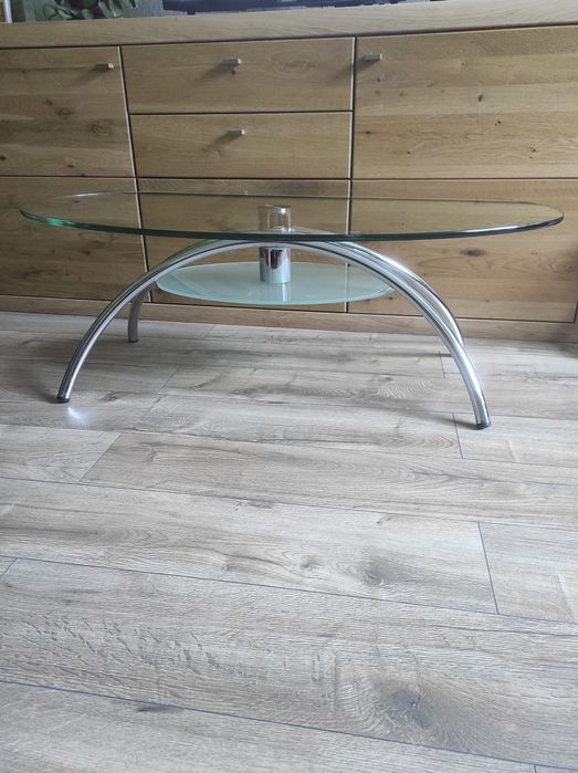 Ława szklana owalna