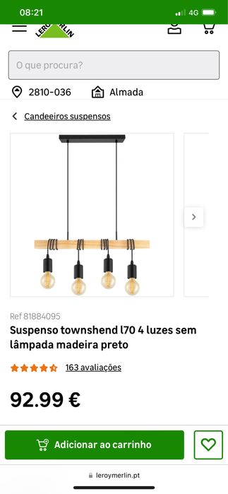 Candeeiro suspenso townshend