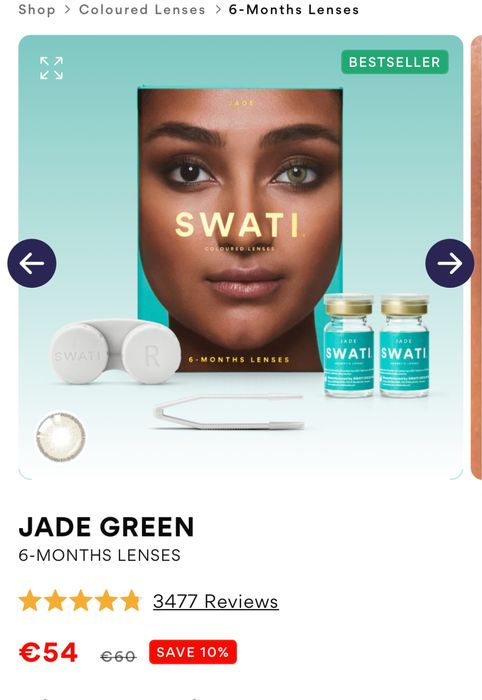 Lentes de contacto SWATI Jade Green (lentes verdes)