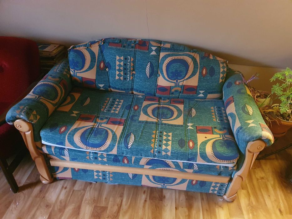 Kanapa rozkładana łóżko dla dziecka kolorowe zielone