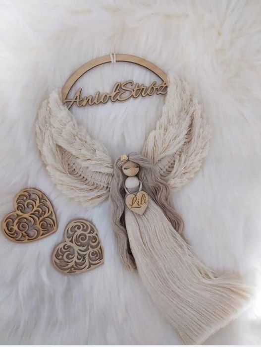 Anioł Stróż Kochanych Dziadków., makrama