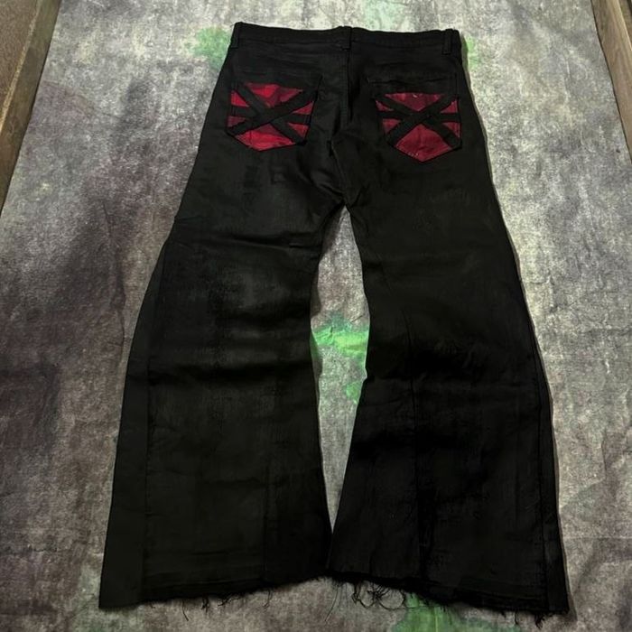 custom bootcut waxed jeans