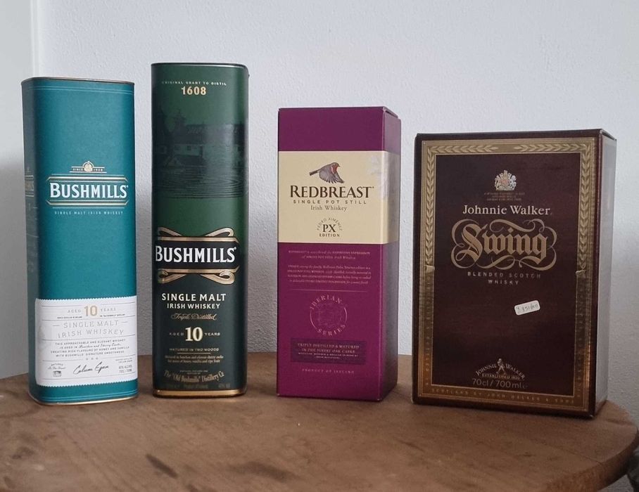 Garrafas vazias Whisky, James Martin's, Chivas, Redbreast, Jameson