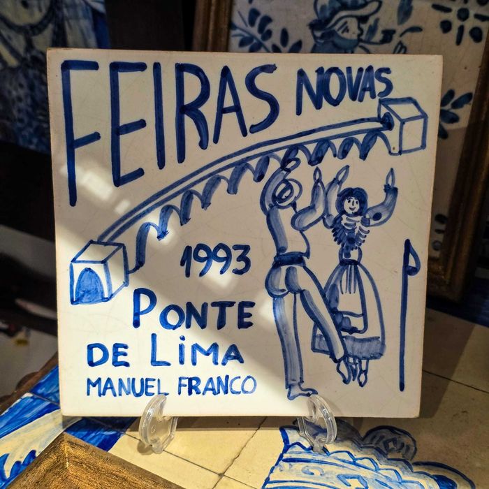 Azulejo Decorativo Lançós “Feiras Novas 1993” Ponte de Lima – Assinado Manuel Franco