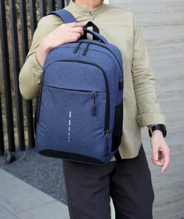 Рюкзак мужской городской LCS. Цвет: черный, синий.