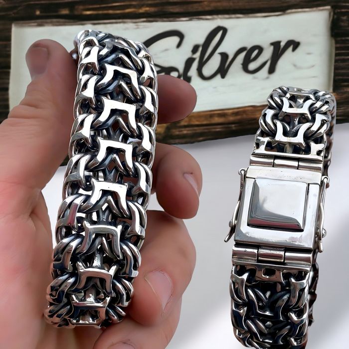 Срібний браслет 120г чоловічий, мужской серебряный браслет 925