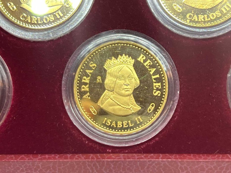 Espanha - Coleção de 13 Arras Reales V Centenário da Casa dos Habsburgos e III Centenário da Casa dos Bourbons - 1516 a 1931 - Ouro, Prata