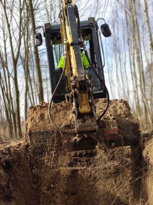 usługi minikoparką odwonienia transport HDS młot świder wiertnica