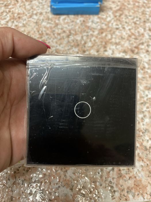 Interruptor Smart Touch Wi-Fi Preto (Vidro Temperado) – Tuya / Alexa