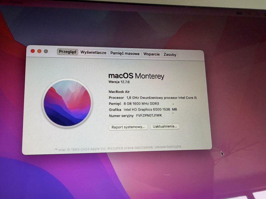 MacBook Air 13-calowy 2015r model A1466