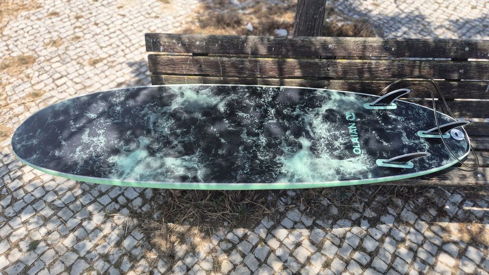 Prancha de Surf Softboard Olaian 7'0" (com Capa, Capacho/Traction Pad e Fins)