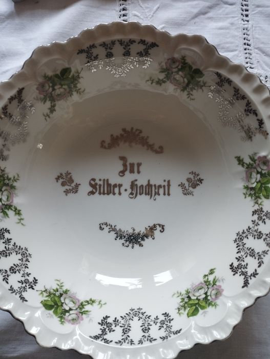 Głęboki talerz na srebrne gody Bavaria Schumann