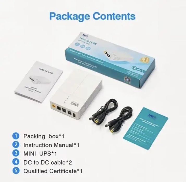 ДБЖ безперебійник для роутера WGP Mini DC UPS Optima 302 УПС