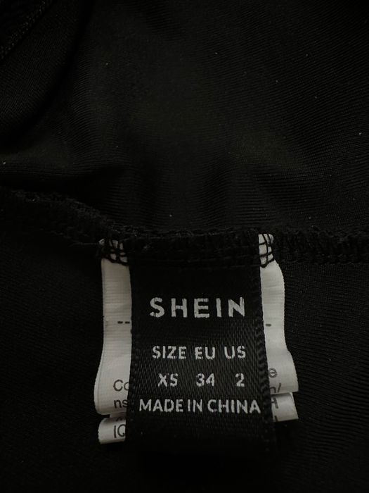 Czarny damski crop top gorsetowy krótka bluzka na imprezę XS 34 Shein