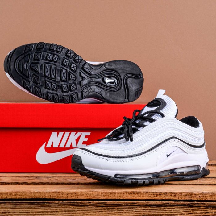(1801-1807) Кросівки Nike Air Max 97 білі з чорним (37-45) найк найки