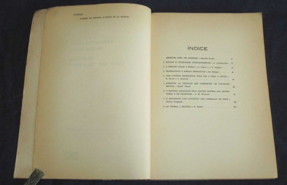 Livro Matemática Moderna Abertura para um dossier