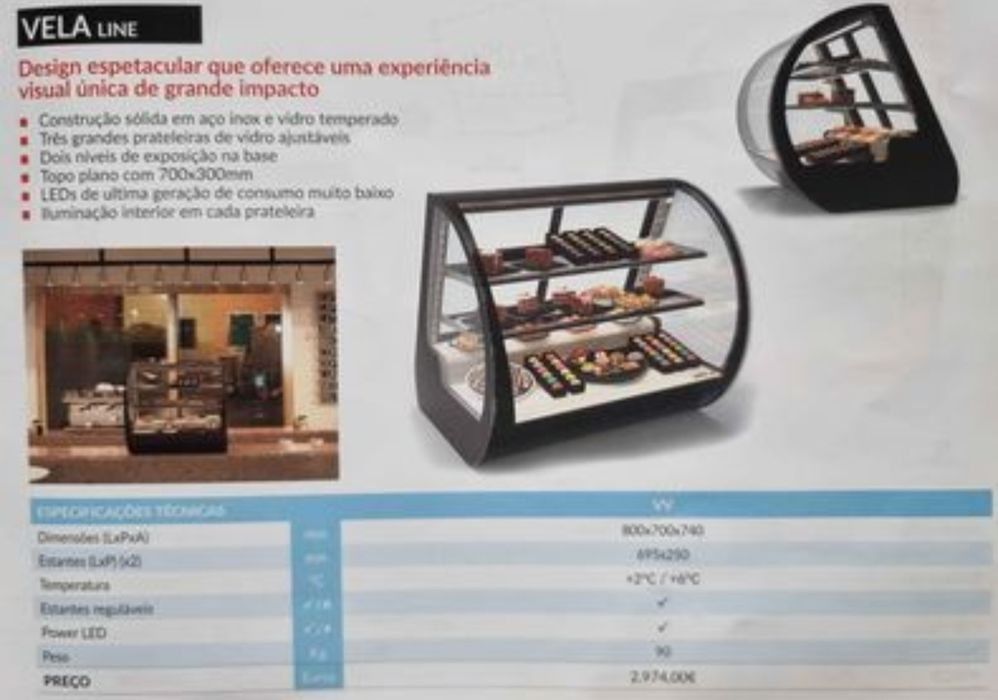 Expositor de balcão refrigerado