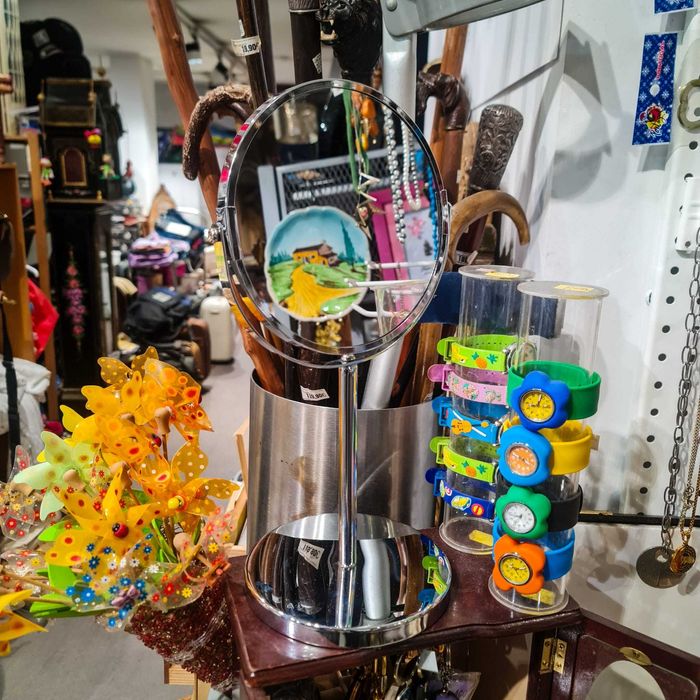 Espelho Mesa Dupla Face Metal Cromado