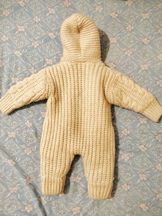 В'язаний теплий чоловічок, комбінезон для новороджених