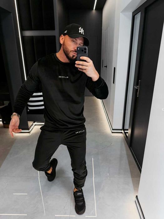 O la voga dres komplet męski welur legacy czarny M XL