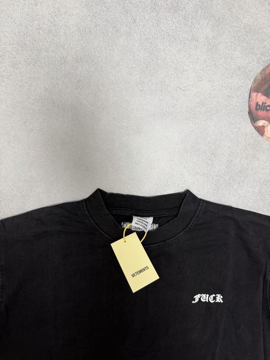 футболка Vetements Fuck tee Black 2026 S M l balenciaga rick owens project gr protocol index
