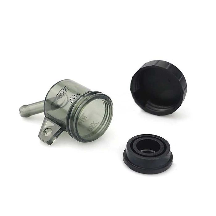 Reservatórios copo óleo plástico translúcidos cinza moto cafe racer