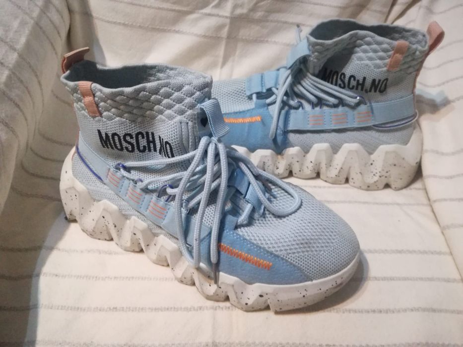 Moschino Blue Ankle Boots, Size 38