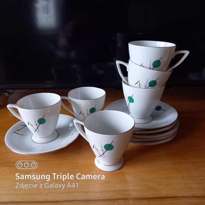 Filizanki, Karolina, New Look, pikasiaki PRL  porcelana lata 60 te.