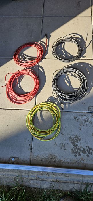 Kable solarne 4mm2 (ok. 48m) + przewód uziemiający 16mm2 (6m) – Komplet