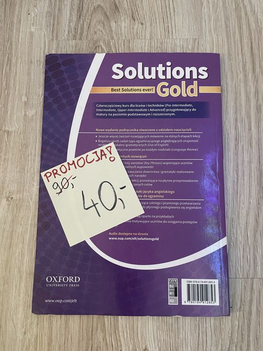 Solutions Gold Intermediate jezyk angielski klasa 1 poziom rozszerzony