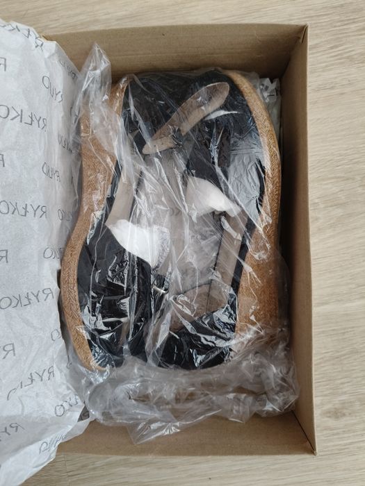 Buty Damskie Sandały na Platformie Skórzane Ryłko Czarne 3MBE3_X