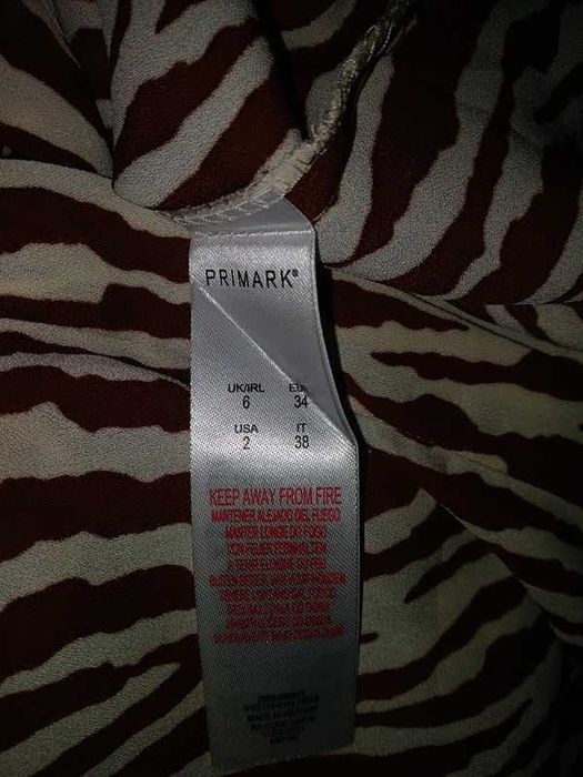 Koszula zebra motyw zwierzęcy Primark 6 XS 34 brąz 8 S 36