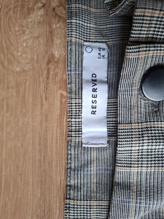 Spodnie reserved 40 w kratę biuro praca eleganckie kieszenie