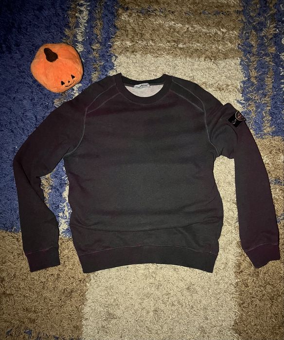 Stone Island Red Dust Colour Treatment Cotton Sweatshirt - Large /