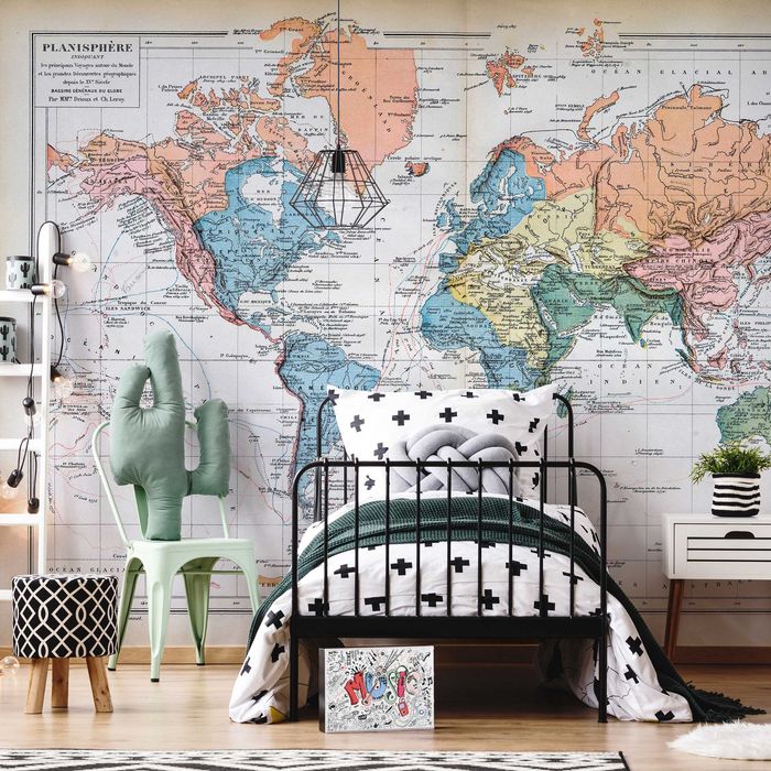 Fototapeta Mapa Świata Podróż Dzieci 3D Na Twój Własny Rozmiar + KLEJ