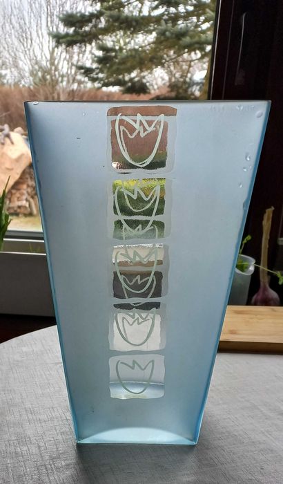 Wazon szklany szkło na kwiaty dekoracja ozdoba