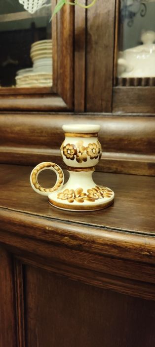 Ceramiczny świecxnik PRL