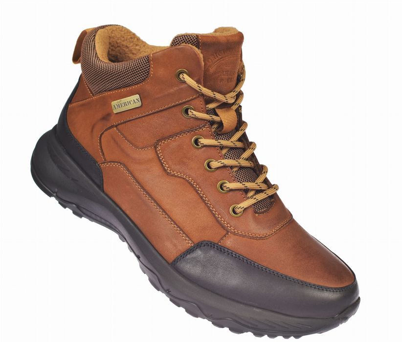 Buty skórzane męskie trekkingowe CY 164 brąz rozmiar: 44