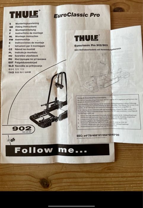 THULE EUROCLASSIC PRO 902 bagażnik na 2 -3 rowery