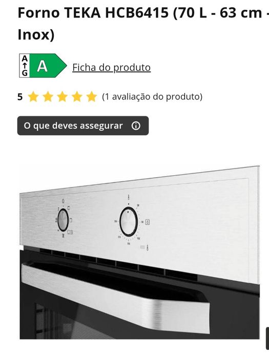 Forno TEKA HCB6415 (70 L - 63 cm - Inox)

Energetic Certification - A