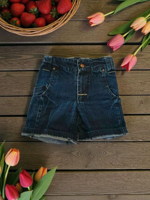 Dżinsowe, krótkie spodenki chłopięce ciemnogranatowe